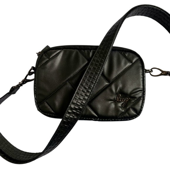 LUG Coupe SE Crossbody Convertable Belt Pack Chic Minimalist Metalic Black - Picture 7 of 15